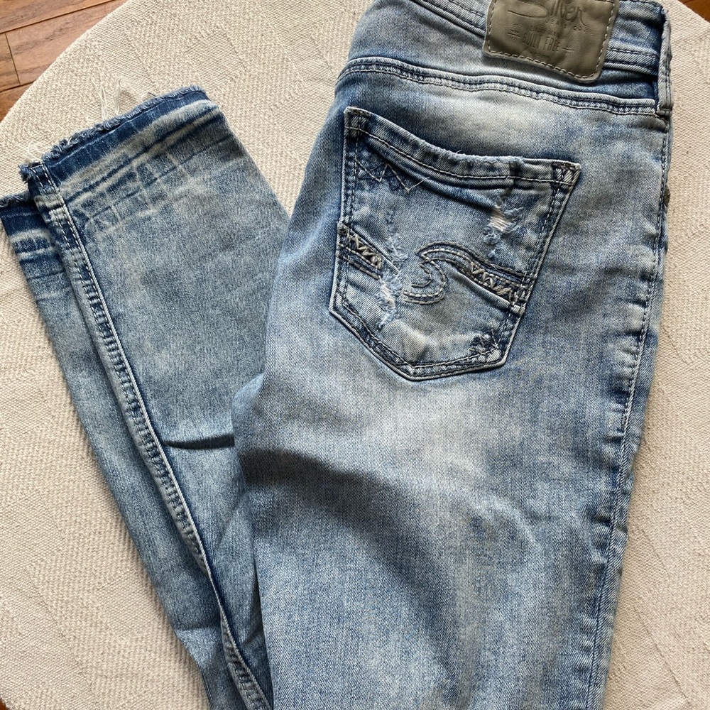 silver jeans